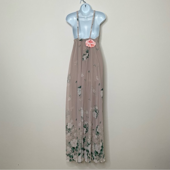 NWT Show Me Your Mumu Amanda Maxi Dress Floral Bouquet Toss Cream Tan‎ Small - Picture 3 of 9